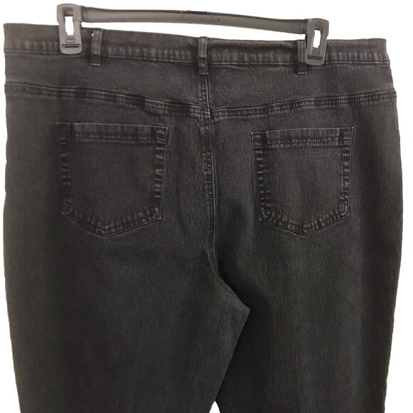 DG2 Diane Gilman Women's Studded Stretch Denim Jeans Wide Leg Dark Wash Siz 20W - Picture 4 of 9